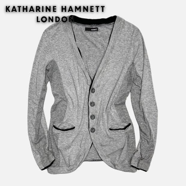 KATHARINE HAMNETT grey pocket cardigan