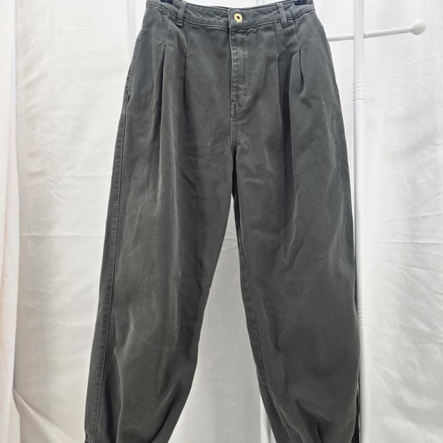 자라 빈티지 플리츠 배기 팬츠 카키