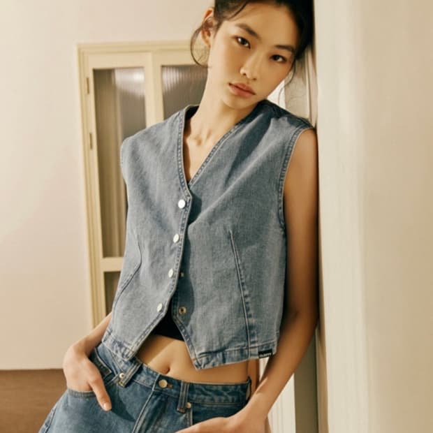 클로티 데님 베스트 (정호연 착용)