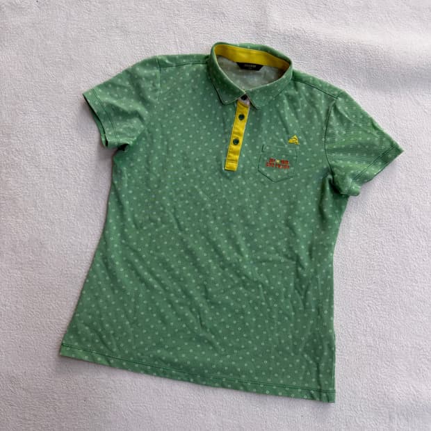 100 그린조이 도트패턴 카라 반팔티 0413T