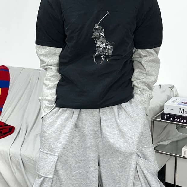 폴로 랄프로렌 빅포니 카모 반팔 M
