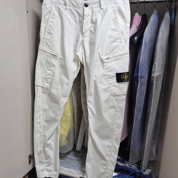 한글택 32  스톤아일랜드 카고바지팬츠 화이트