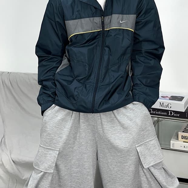 나이키 90s 네이비 배색 바람막이 XL