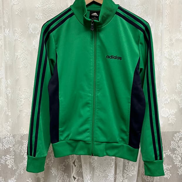 90) 아디다스 삼선 그린 져지 초록식 트랙 자켓