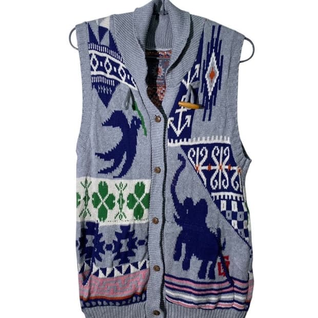 marine lime 코튼 니트 베스트