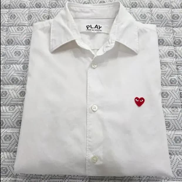 꼼데가르송 PLAY 화이트 셔츠 ~55