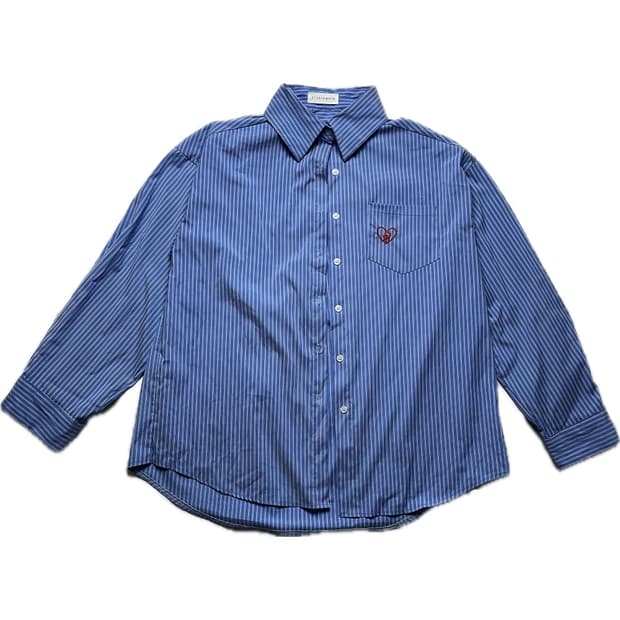 스튜디오 화이트 남성 블루 셔츠 중고 구제 빈티지