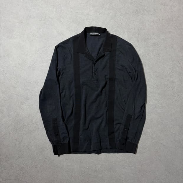 돌체앤가바나 패널 폴로셔츠 차콜