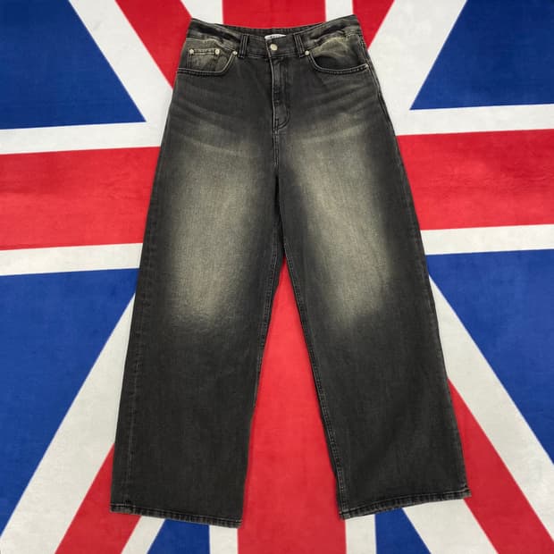 비바스튜디오 와이드 흑청 데님팬츠 M 