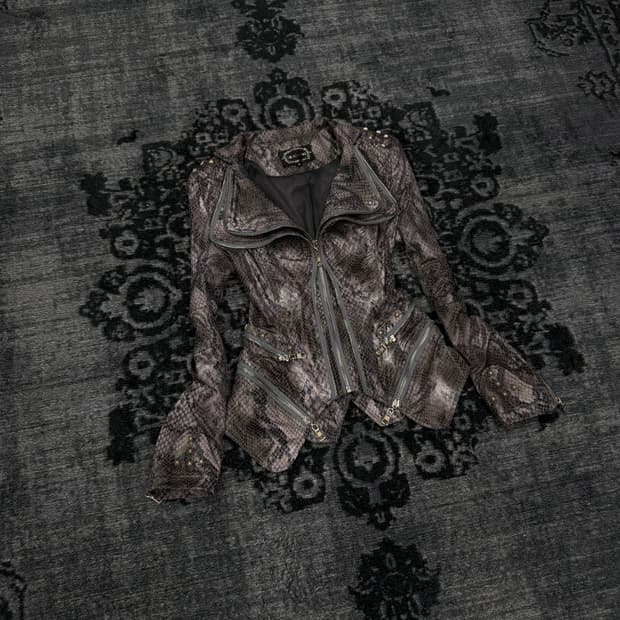 Shalang python stud rider jacket