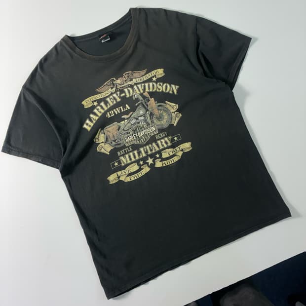 Harley davidson 할리데이비슨 밀리터리 모터사이클 반팔티