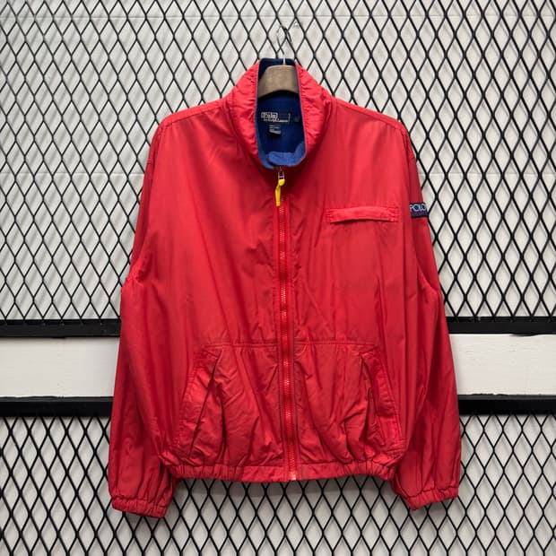 90s 폴로 랄프로렌 스포츠 윈드브레이크 안감 플리스 디테일 레드