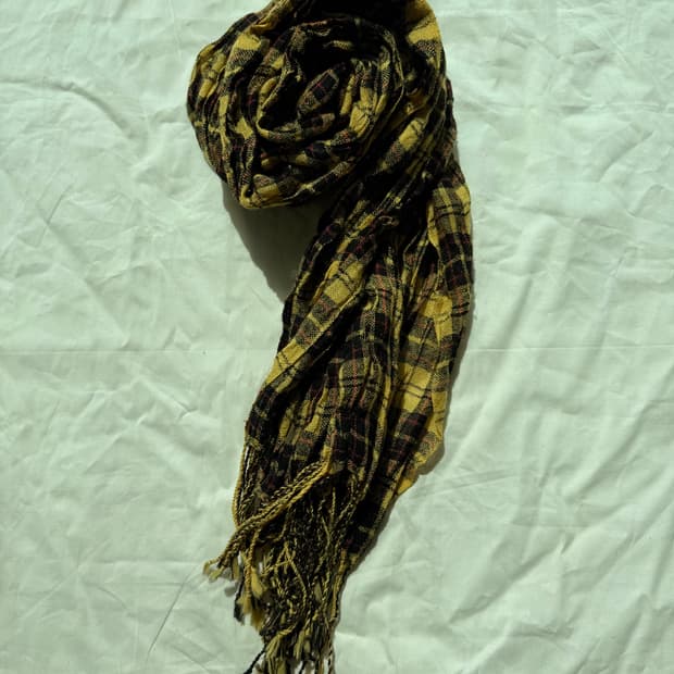 옐로 체크 머플러