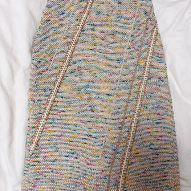 마쥬 트위드 미디 스커트