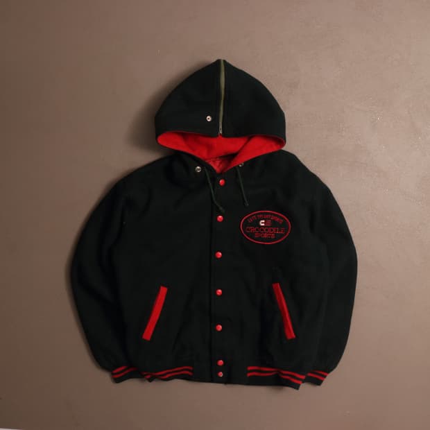 90's 일본빈티지 울 봄버 후드자켓 A1507