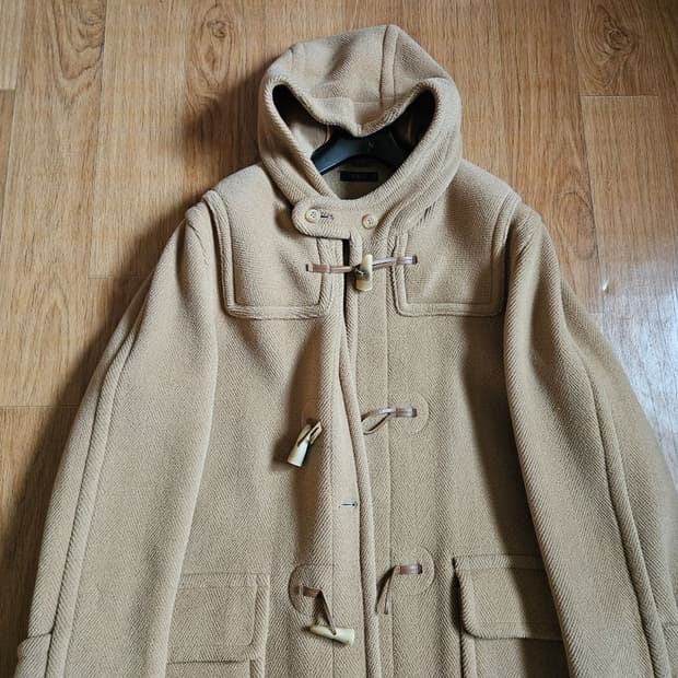Vtg 베이지 컷파일울 100 더플코트 