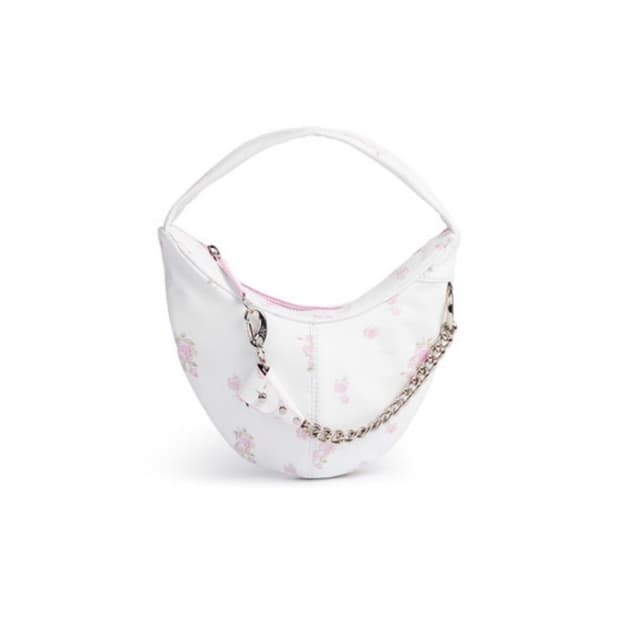 OPEN Yy FLOWER MOTO HOBO MINI, WHITE