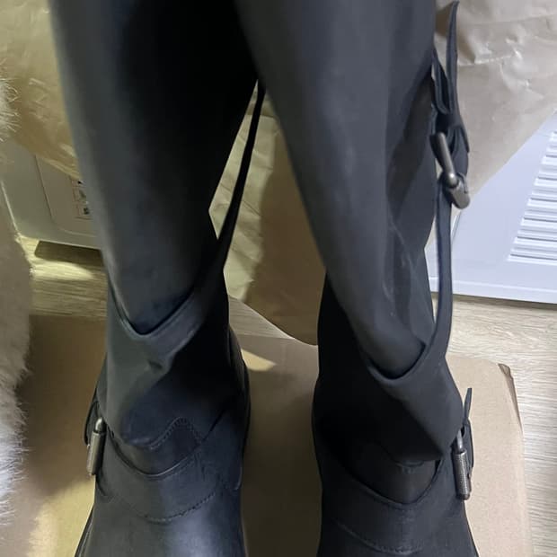 네거티브쓰리 슬라우치 롱부츠 240 워시드 블랙 판매