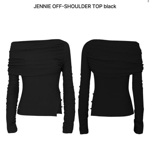 페인오어플레져 제니 오프숄더 탑 블랙