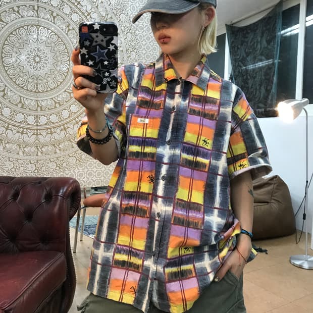 LEE 리 90s 쌍방울 올드스쿨 반팔 체크 셔츠