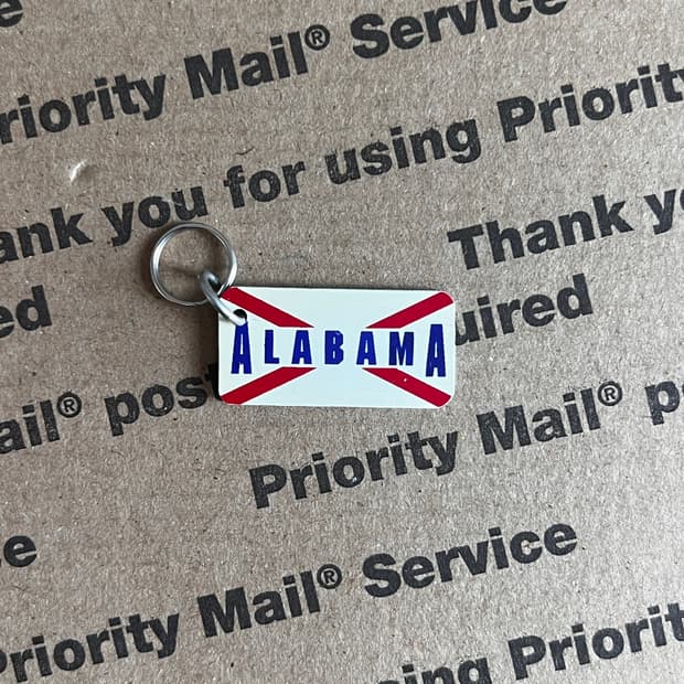 90s vtg Alabama Flag Keyring