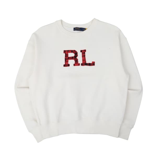 폴로 랄프로렌 qr 화이트 비즈 RL 스웻셔츠