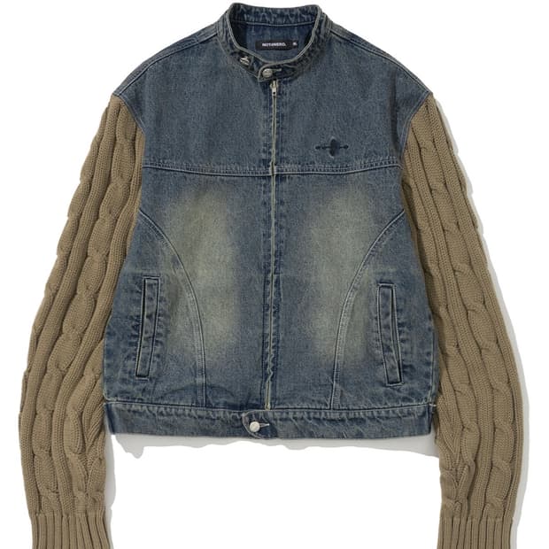 낫포너드 니트 슬리브데님자켓 L