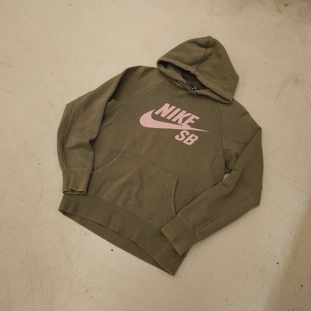 나이키 SB 빅로고 카키 후드티