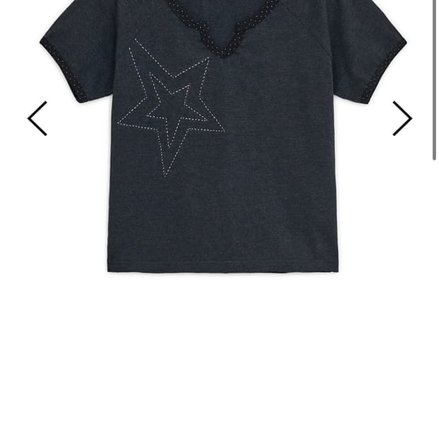 Star stitched top (Charcoal)