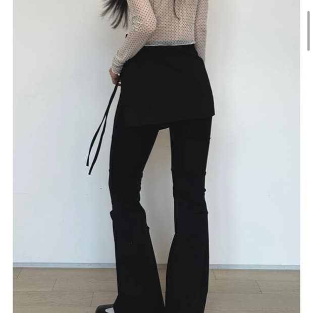 투더문 투웨이 핀턱 랩스커트 세트 부츠컷 팬츠