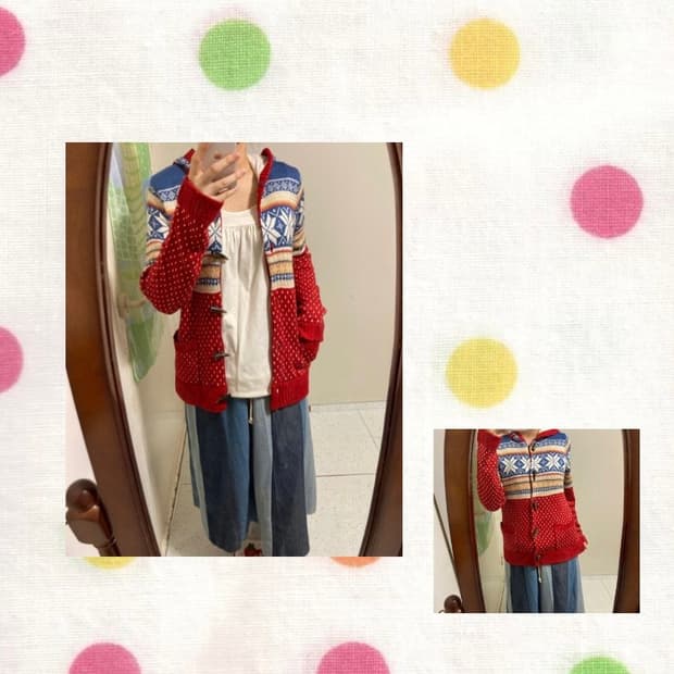 눈꽃 후드 떡보끼 가디건