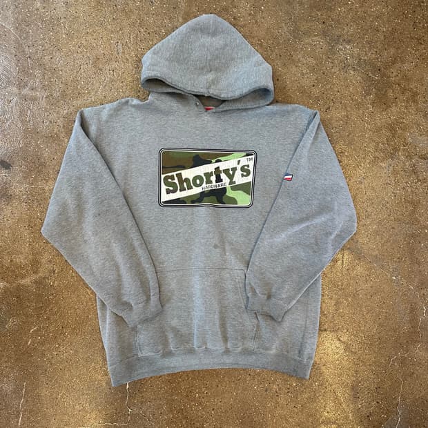 90s 빈티지 쇼티스 카모 박스로고 후드 티셔츠