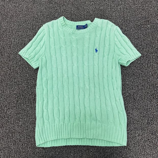 POLO 폴로 랄프로렌 케이블 꽈배기 여성 니트 반팔 M