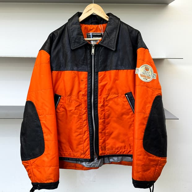 방트 쿠베르 90s 나일론 레더 모터사이클 자켓