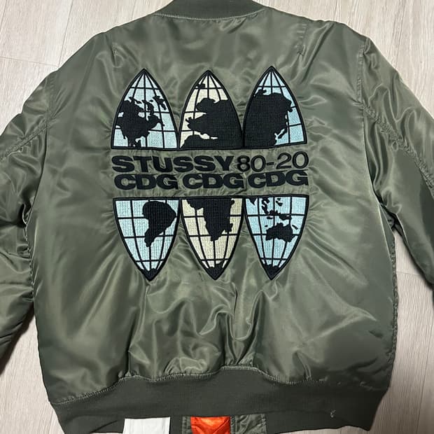 스투시 x CDG MA-1 자켓 올리브
