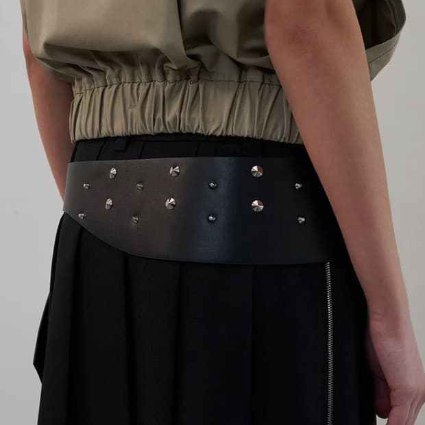 STUDDED WIDE LEATHER BELT 엘씨디씨 스터드 레더 벨트