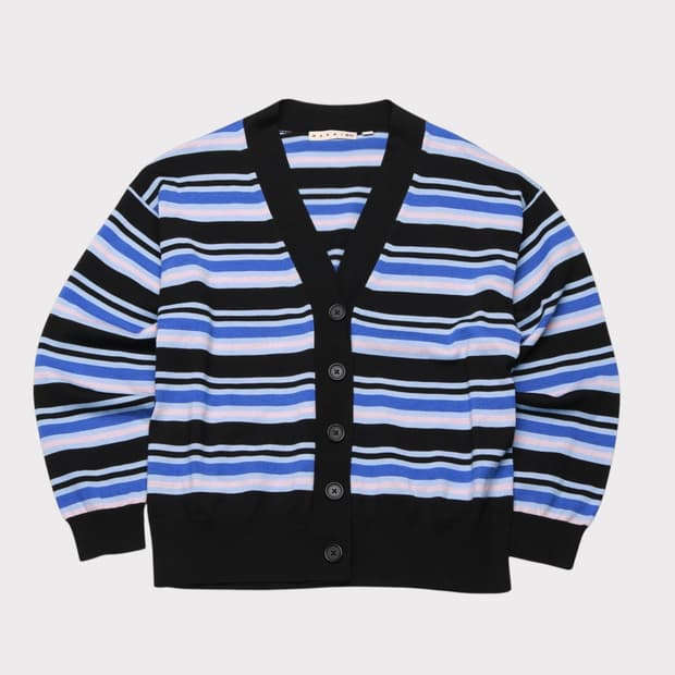 [여성 S] 마르니 x 유니클로 스트라이프 오버핏 크롭 니트 가디건