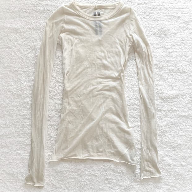 로우 엣지 코튼 롱슬리브 탑