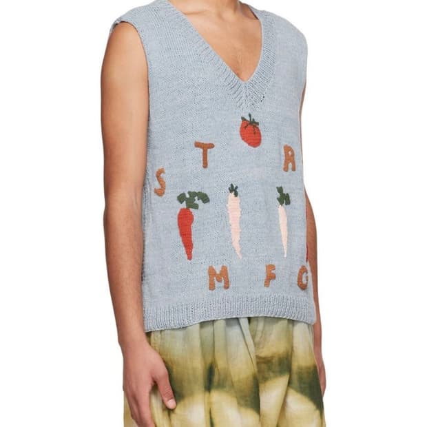 STORY MFG 블루 오가닉 코튼 베스트