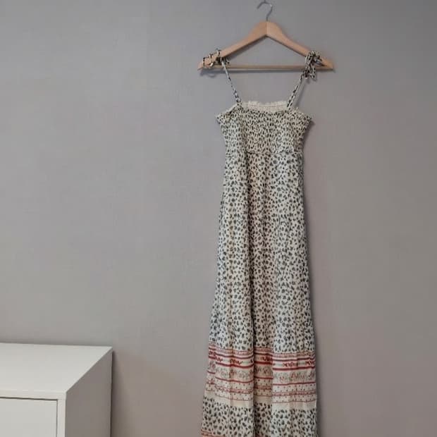 로즈 스트랩 롱 원피스