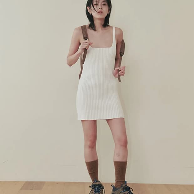 플리즈프로젝트KNIT SLEEVELESS DRESS, WHITE 원피스
