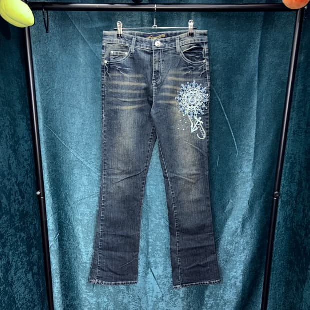 (29) 빈티지 자수 커스텀 레이디 부츠컷 데님 팬츠