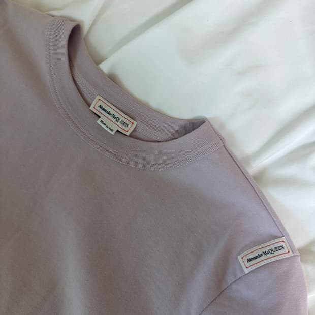 알렉산더 맥퀸 로고 패치 반팔 티셔츠 XS