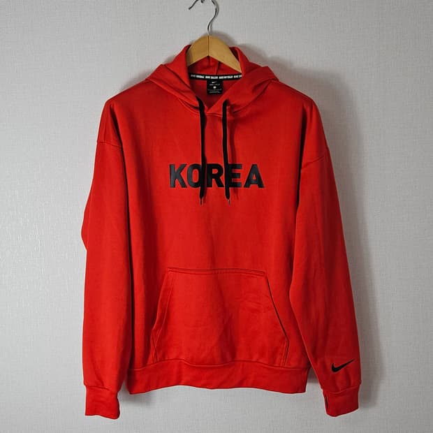 나이키 코리아 대한민국 국대 후드티 레드 풋볼 드라이핏 기능성 L 100