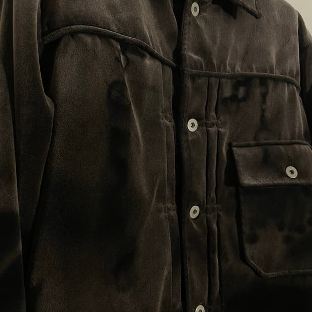 21AW jiyongkim 벨벳 트러커 자켓