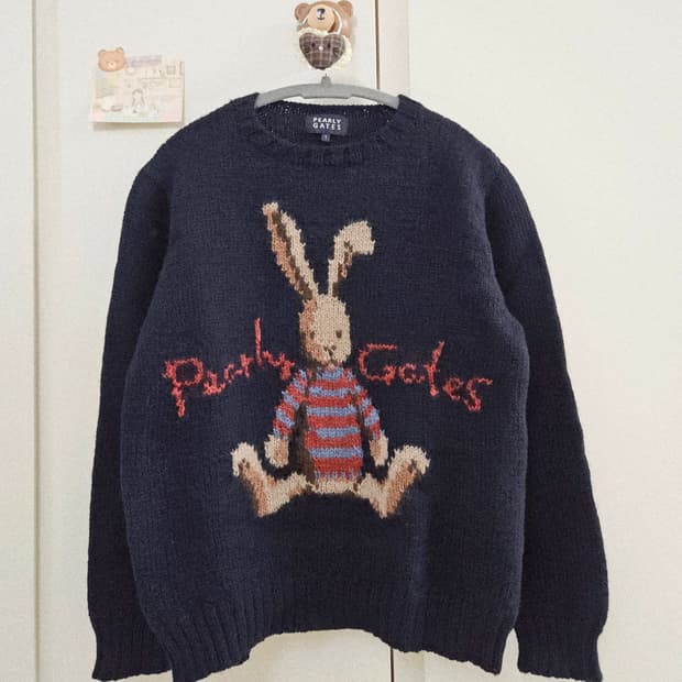 빈티지 pearly gates 토끼 니트