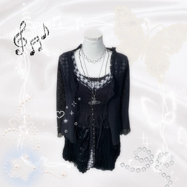 고딕 공겜여주깔 코디세트 #고스 #무채색 #다크모리