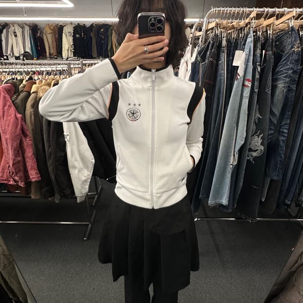 95)아디다스 빈티지 여성 독일 트랙탑 져지 화이트