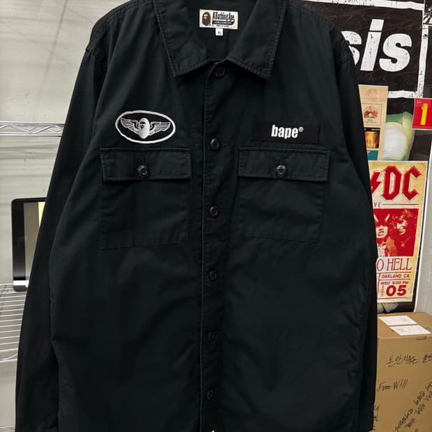bape 베이프 밀리터리 포켓 워크셔츠