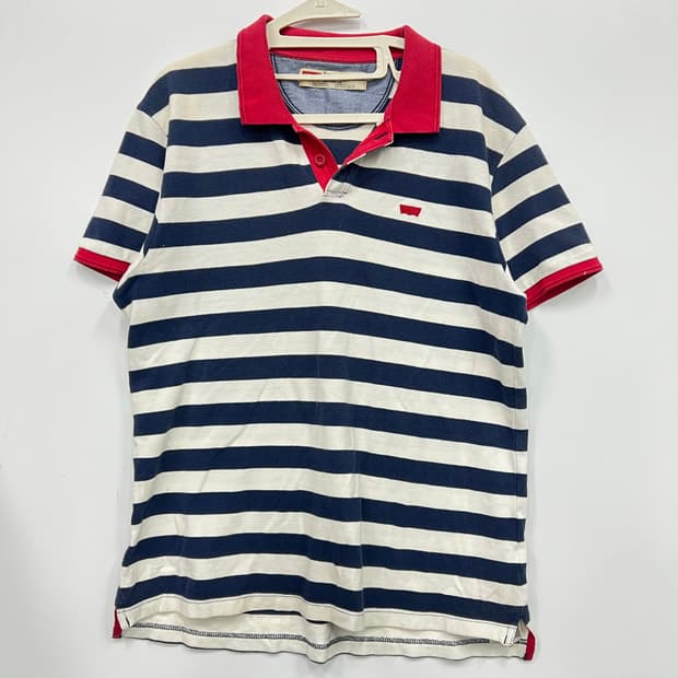 리바이스 무늬 반팔 카라티 